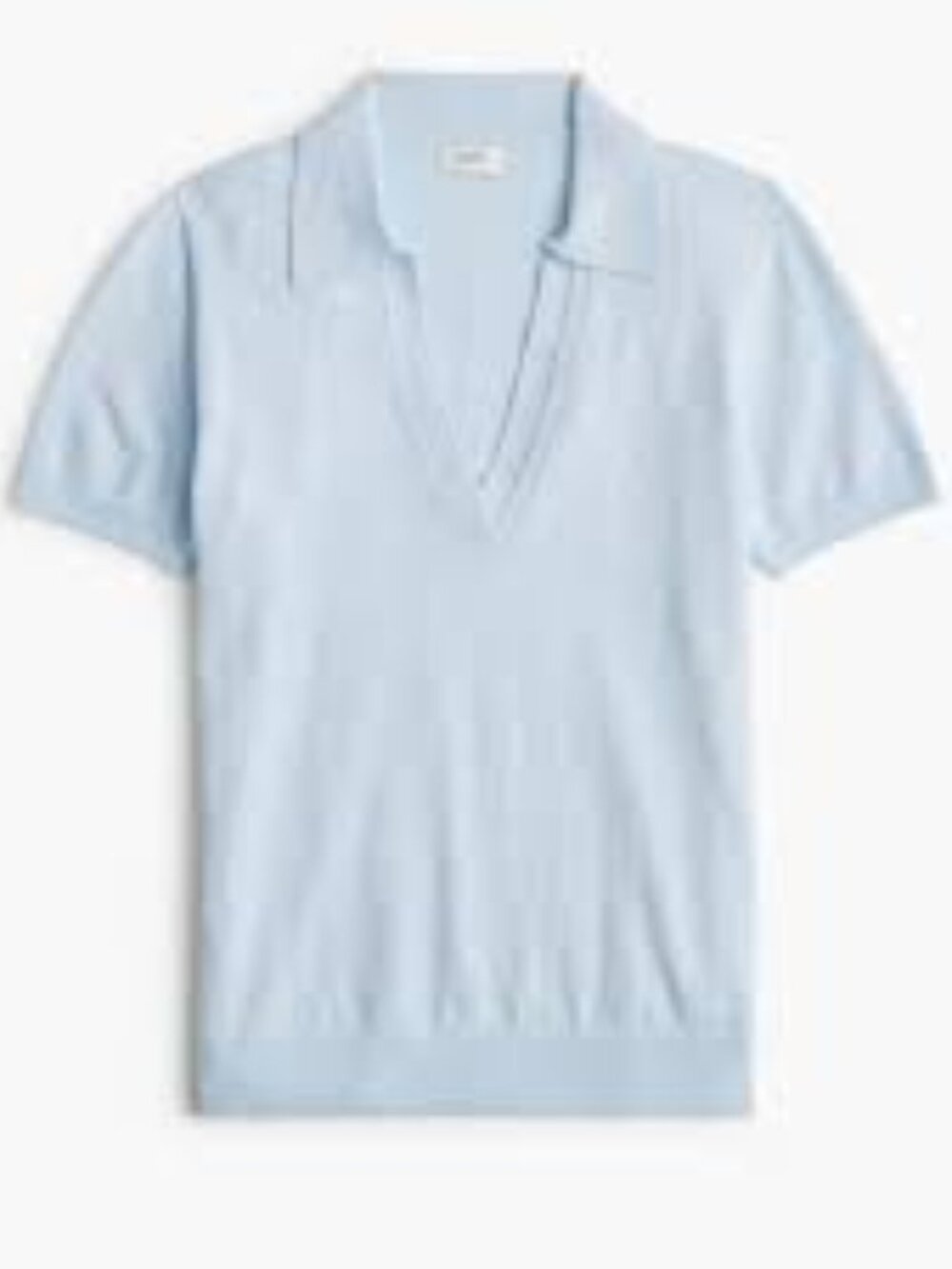 J. Crew Frost Blue Short-Sleeve Cotton-Blend Sweater-Polo/NWT/S